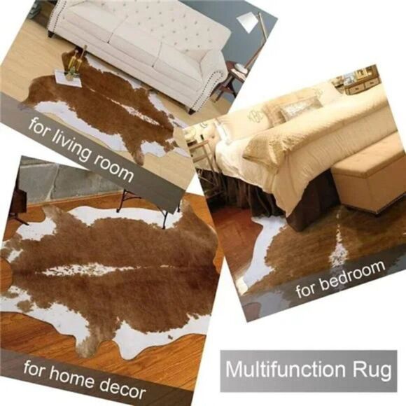 Premium Faux Cowhide Rug 110 x70 cm/3.6 x 2.3 feet, Durable and Large Size Cow - Picture 5 of 6